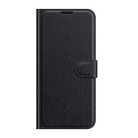 Кожен калъф тип портмоне за Motorola Moto G100 - черен