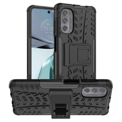 Двупластов гръб със стойка за Motorola Moto G62 5G - черен
