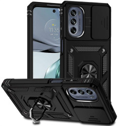 Хибриден гръб със стойка за Motorola Moto G62 5G - черен