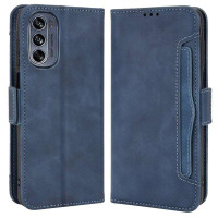 Кожен калъф тип портмоне с магнитно закопчаване за Motorola Moto G62 5G - тъмно син