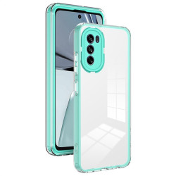 Двупластов силиконов бъмпер със зелен ръб за Motorola Moto G62 5G