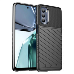 Подсилен силиконов гръб на черти за Motorola Moto G62 5G - черен