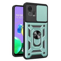 Хибриден гръб със стойка за Motorola Moto G72 - зелен