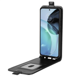 Кожен калъф flip за Motorola Moto G72 - черен
