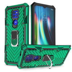 Хибриден гръб на черти със стойка за Motorola Moto G9 Play -  зелен