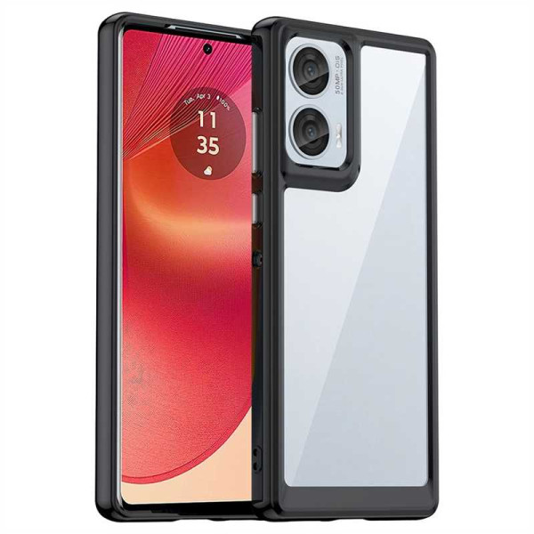 Силиконов гръб Rugged Armor за Motorola Edge 50 Fusion 5G - черна рамка