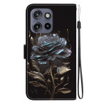 Кожен калъф тип портмоне за Motorola Edge 50 Neo 5G - черна роза - 2 Кожен калъф тип портмоне за Motorola Edge 50 Neo 5G - черна роза - 2