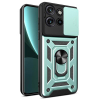 Хибриден гръб със стойка и слайдер за камера за Motorola Edge 50 Neo 5G - зелен
