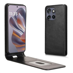 Кожен калъф flip за Motorola Edge 50 Neo - черен