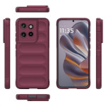 Подсилен силиконов гръб на ленти за Motorola Edge 50 Neo 5G - винено червен - 1