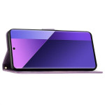 Кожен калъф тип портмоне с цветя и пеперуди за Motorola Edge 50 Pro - лилав - 2 Кожен калъф тип портмоне с цветя и пеперуди за Motorola Edge 50 Pro - лилав - 2