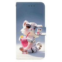 Кожен калъф тип портмоне за Motorola Edge 60 5G/60 Fusion 5G - с котка