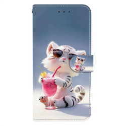 Кожен калъф тип портмоне за Motorola Edge 60 5G/60 Fusion 5G - с котка