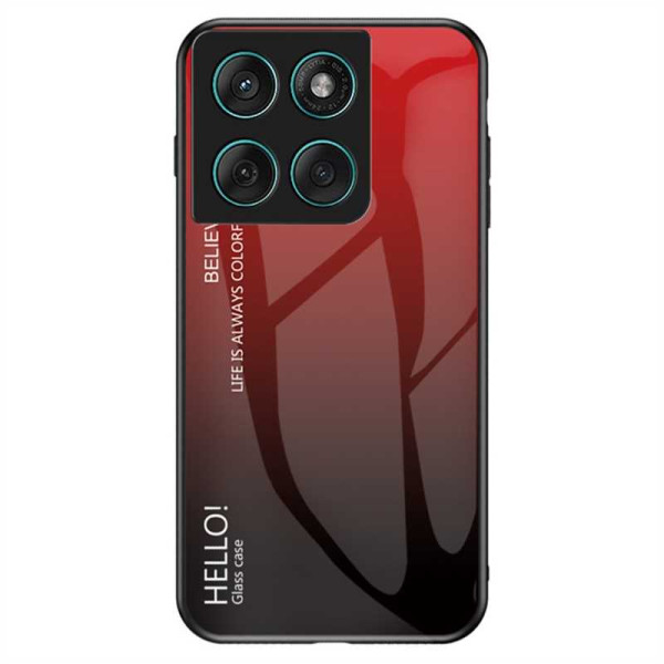 Силиконов кейс със стъклен гръб за Motorola Edge 60 Pro 5G - червен градиент Силиконов кейс със стъклен гръб за Motorola Edge 60 Pro 5G - червен градиент