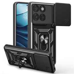 Хибриден гръб със стойка и слайдър за камера за Motorola Edge 60 5G/60 Fusion 5G - черен