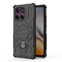 Хибриден гръб с кръгла метална стойка за Motorola Edge 60 Pro 5G - черен