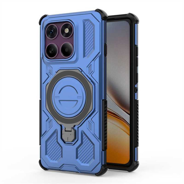 Хибриден гръб с кръгла метална стойка за Motorola Edge 60 Pro 5G - син