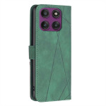Кожен калъф тип портмоне марка BINFEN COLOR за Motorola Edge 60 Pro 5G - зелен със сив триъгълник - 1