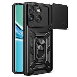 Хибриден гръб със стойка и слайдър за камера за Motorola Edge 70 5G - черен