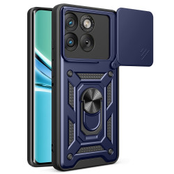 Хибриден гръб със стойка и слайдър за камера за Motorola Edge 70 5G - тъмно син