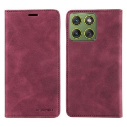 Калъф страничен flip марка BETOPNICE за Motorola Edge 70 5G – винено червен