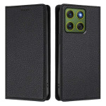 Кожен калъф тип портмоне с грапава кожа за Motorola Edge 70 5G - черен Кожен калъф тип портмоне с грапава кожа за Motorola Edge 70 5G - черен