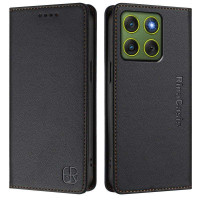 Кожен калъф тип портмоне марка RINACASIS за Motorola Edge 70 5G – черен