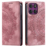 Кожен калъф тип портмоне с мандала за Motorola Edge 70 Fusion 5G - светло розов Кожен калъф тип портмоне с мандала за Motorola Edge 70 Fusion 5G - светло розов