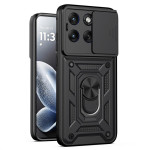 Хибриден гръб със стойка и слайдър за камера за Motorola Edge 70 Fusion 5G - черен