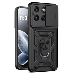Хибриден гръб със стойка и слайдър за камера за Motorola Edge 70 Fusion 5G - черен