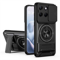 Хибриден гръб с кръгла стойка и слайдър за камера за Motorola Edge 70 Fusion 5G - черен