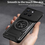 Хибриден гръб с кръгла стойка и слайдър за камера за Motorola Edge 70 Fusion 5G - черен - 3