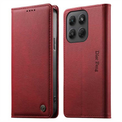 Калъф тип портмоне марка DIERFENG за Motorola Edge 70 Fusion 5G - червен