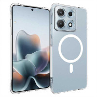 Полупрозрачен хибриден гръб с вграден магнит MAGSAFE за Motorola Edge 70 Max 5G - бяла рамка