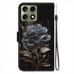 Кожен калъф тип портмоне за Motorola Edge 70 Pro 5G - черна роза - 2 Кожен калъф тип портмоне за Motorola Edge 70 Pro 5G - черна роза - 2