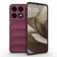 Подсилен силиконов гръб на ленти за Motorola Edge 70 Pro 5G - винено червен