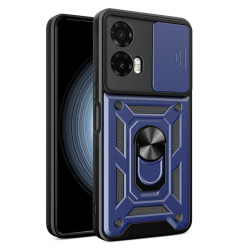Хибриден гръб със стойка и слайдер за камера за Motorola G35 5G - тъмно син