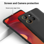 Силиконов гръб с верижка за Motorola G86 5G - черен - 1