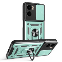 Хибриден гръб със стойка и слайдър за камера за Motorola Moto G05 - зелен
