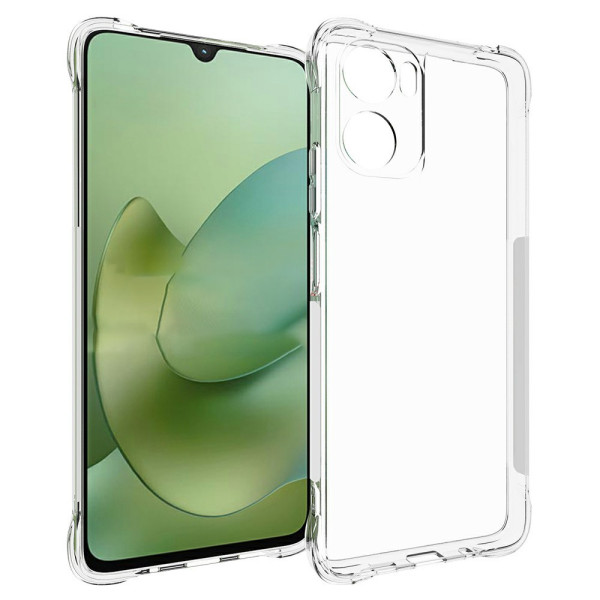 Силиконов гръб с подсилени ръбове за Motorola Moto G06 - прозрачен