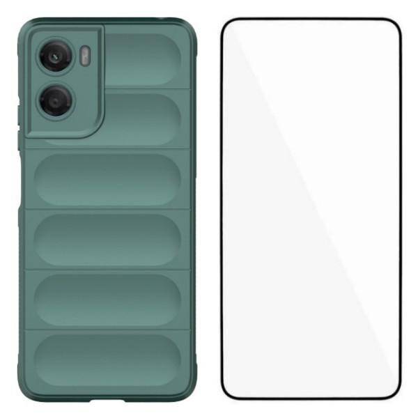 Подсилен силиконов гръб на ленти за Motorola Moto G06 - зелен