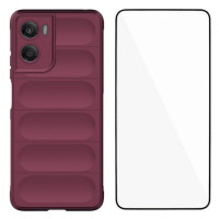 Подсилен силиконов гръб на ленти за Motorola Moto G06 - винено червен