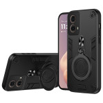 Хибриден гръб с кръгла метална стойка за Motorola Moto G85 5G - черен