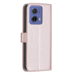 Кожен калъф тип портмоне марка BINFEN COLOR за Motorola Moto G85 5G - перлено розов - 3