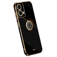 Силиконов гръб със стойка тип пръстен марка XINLI за Motorola Moto G85 5G - черен