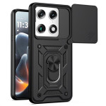 Хибриден гръб със стойка и слайдър за камера за Motorola Signature 5G - черен