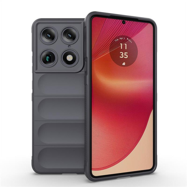 Подсилен силиконов гръб на ленти за Motorola Signature 5G - тъмно сив