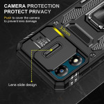 Хибриден гръб със стойка и слайдер за камера за Motorola E13 - черен - 0 Хибриден гръб със стойка и слайдер за камера за Motorola E13 - черен - 0