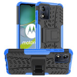 Двупластов гръб със стойка за Motorola E13 - син - 1 Двупластов гръб със стойка за Motorola E13 - син - 1