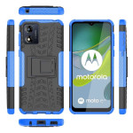 Двупластов гръб със стойка за Motorola E13 - син - 2 Двупластов гръб със стойка за Motorola E13 - син - 2